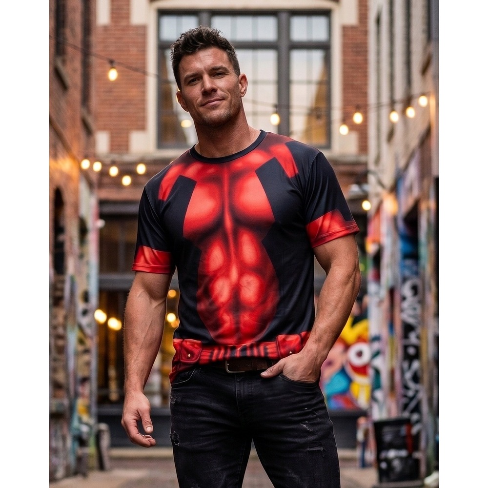 Marvel Comics Deadpool Men's Plus XXL T Shirt Daily Halloween Costume Shirt NWT